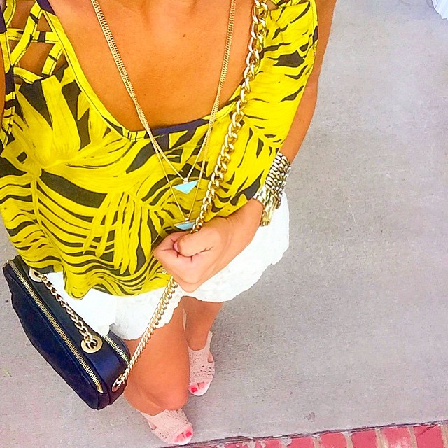 OOTD: Palm Printed Tank under $10