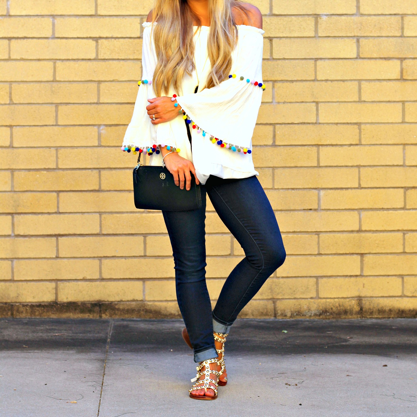 Pom Pom Top & Skinny Jeans