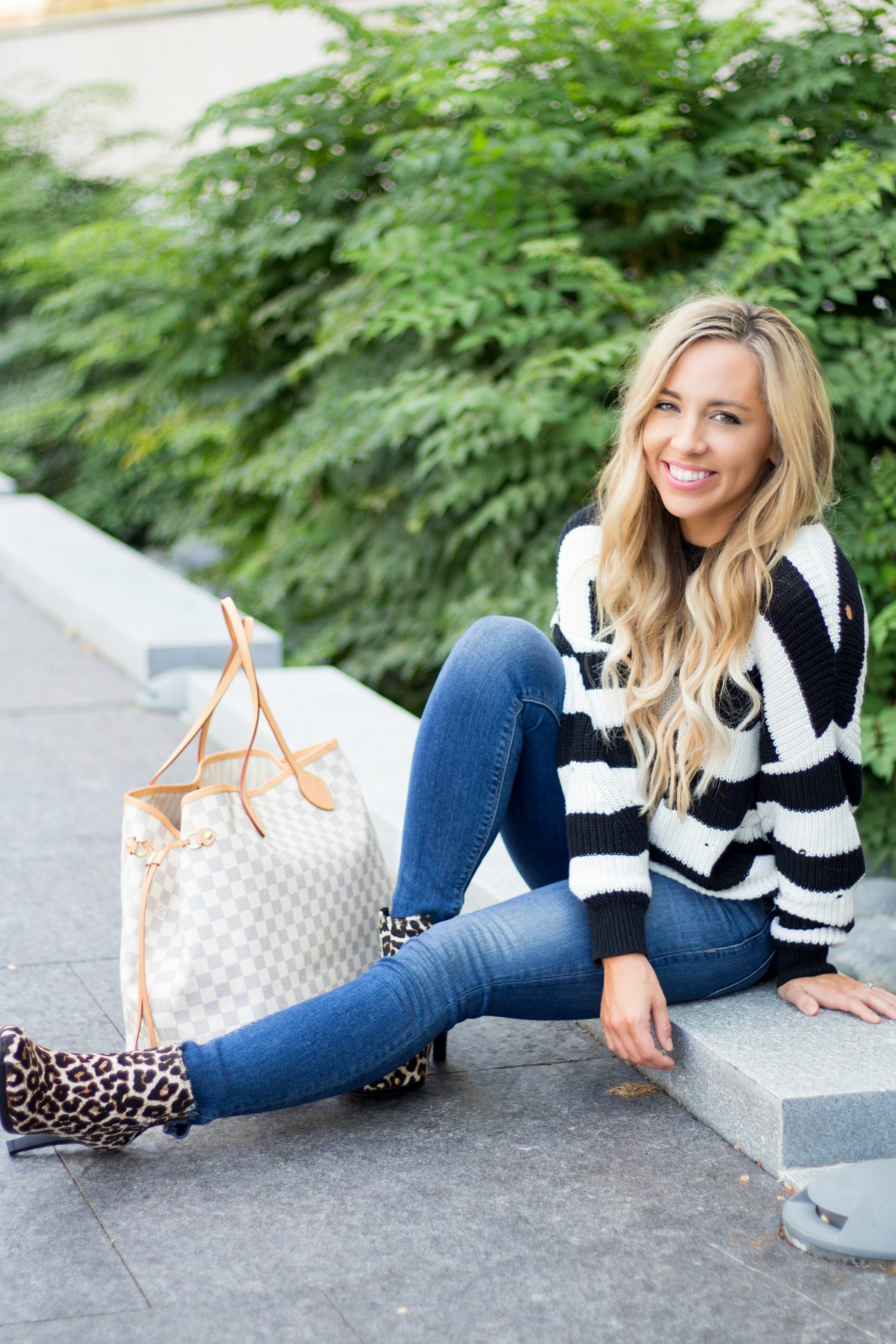 $20 Striped Pullover & Leopard Print Booties - According to Blaire